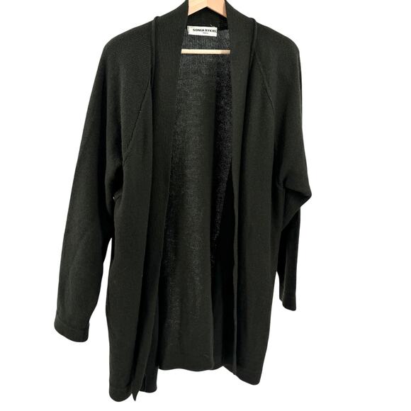 Sonia Rykiel Sweaters - Sonia Rykiel Dark Forest Green 100% Wool Oversized Open Front Cardigan